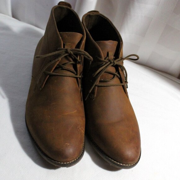 CLARKS Collection Camzin Grace Brown Leather Chukka Desert Ankle Boots, Size 12 - Picture 3 of 9